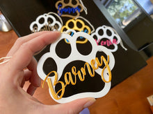 Load image into Gallery viewer, Custom Dog Paw Ornament - Made in Canada