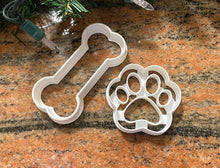 Load image into Gallery viewer, Dog Paw & Bone Cookie Cutters - Made in Canada
