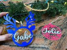 Load image into Gallery viewer, Custom Snowflake or Reindeer Ornament - Made in Canada
