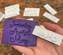 Load image into Gallery viewer, Calendar Set Fondant Stamps - Made in Canada