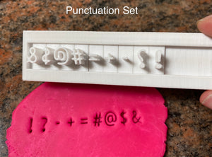 Slider Font Set - Alphabet, Numbers, Punctuation, Symbols - Fondant Embosser/Stamps - Made in Canada