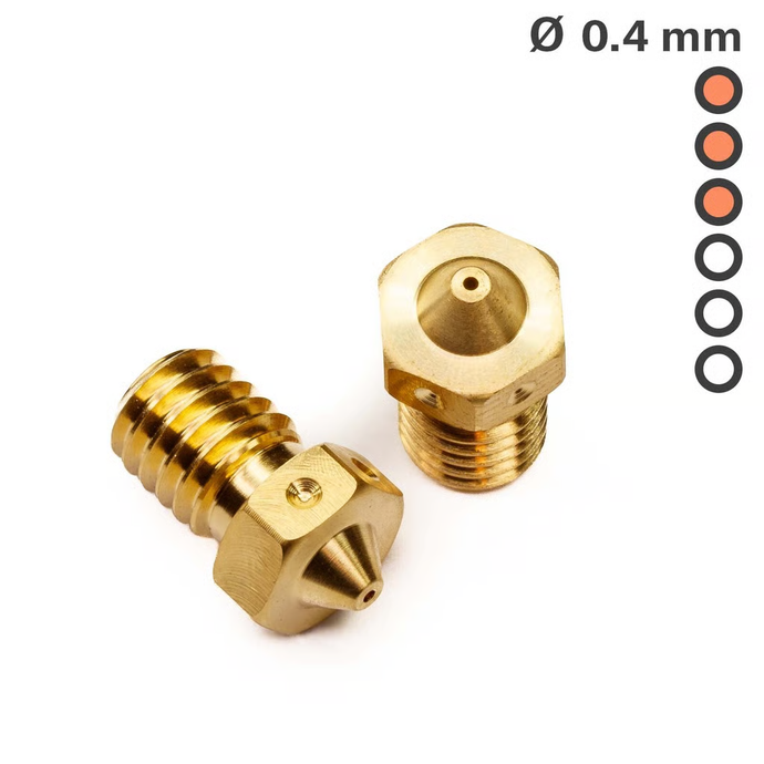 Brass Nozzle V6 - 0.25, 0.4, 0.5, 0.6, 0.8 mm (Local Shipping in Canada)