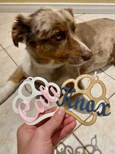 Custom Dog Paw Ornament - Made in Canada