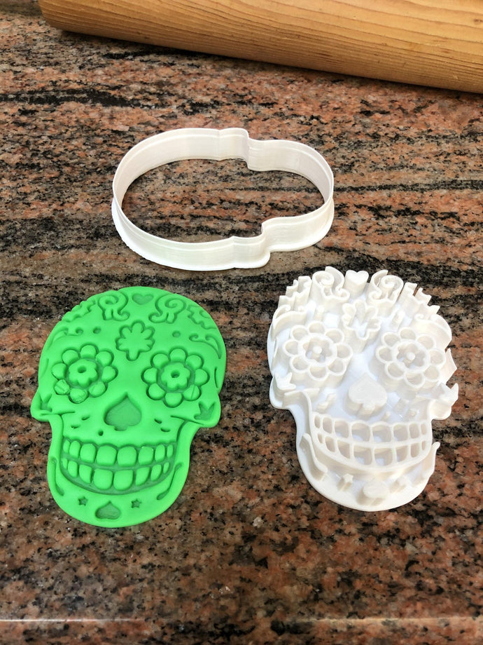 Día de los muertos / Day of the Dead Fondant Embosser and Cookie Cutter - Made in Canada