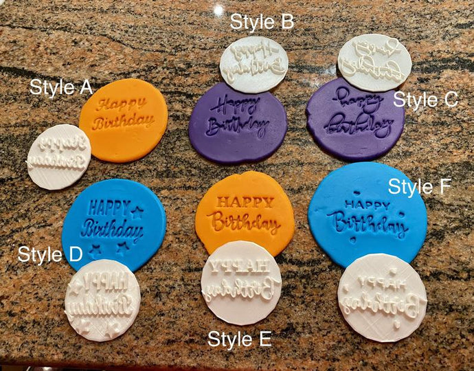 Happy Birthday Fondant Embossers/Stamps - Made in Canada