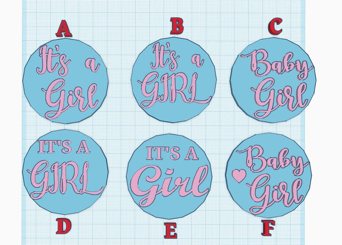 Baby Girl Shower Fondant Embossers/Stamps - Made in Canada