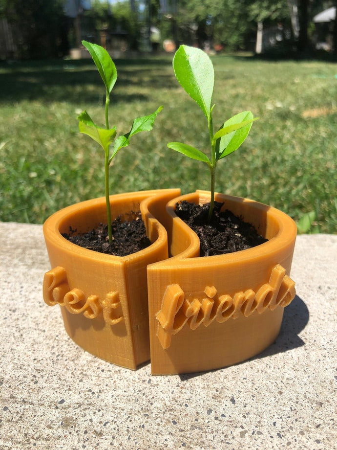 Custom Best Friends Gift Planters (2 Pieces Included) - Made in Canada