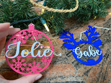 Load image into Gallery viewer, Custom Snowflake or Reindeer Ornament - Made in Canada
