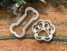 Load image into Gallery viewer, Dog Paw &amp; Bone Cookie Cutters - Made in Canada
