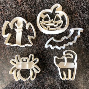 Halloween Cookie Cutters - Spider, Pumpkin, Bat, Ghost, Cat