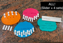 Load image into Gallery viewer, Slider Font Set - Alphabet, Numbers, Punctuation, Symbols - Fondant Embosser/Stamps - Made in Canada
