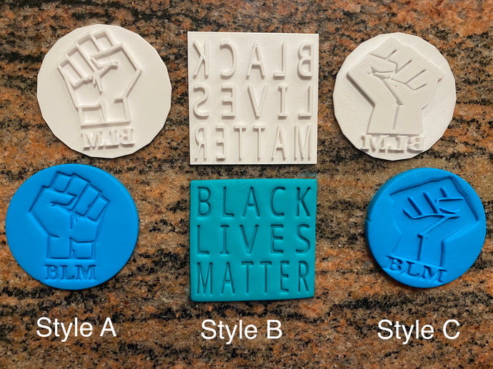 Black Lives Matter (BLM) Fondant Embossers/Stamps - Made in Canada