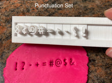 Load image into Gallery viewer, Slider Font Set - Alphabet, Numbers, Punctuation, Symbols - Fondant Embosser/Stamps - Made in Canada
